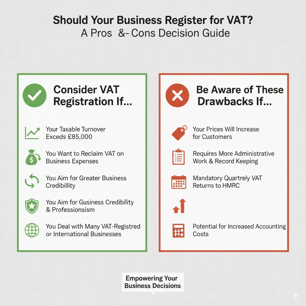 What are the pros and cons of VAT registration in the UK.