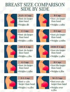 differnet bra sizes and bra cup sizes for the UK women