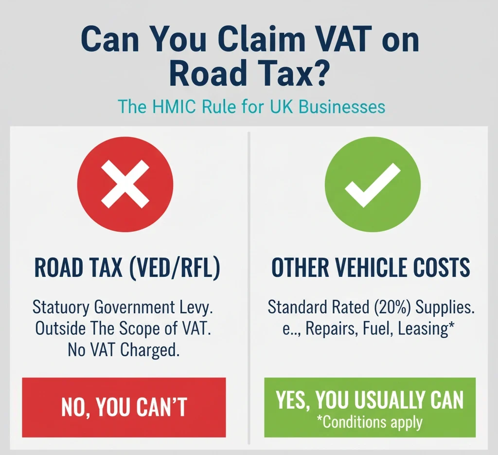 Can you claim back vat on road tax?