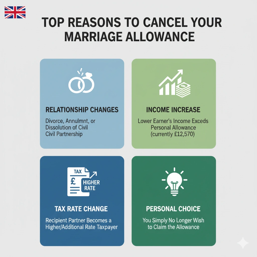 Reasons to cancel your marriage allowance in the UK.