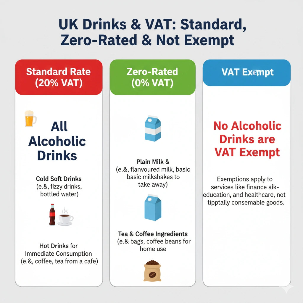 VAT on different drinks in the UK.