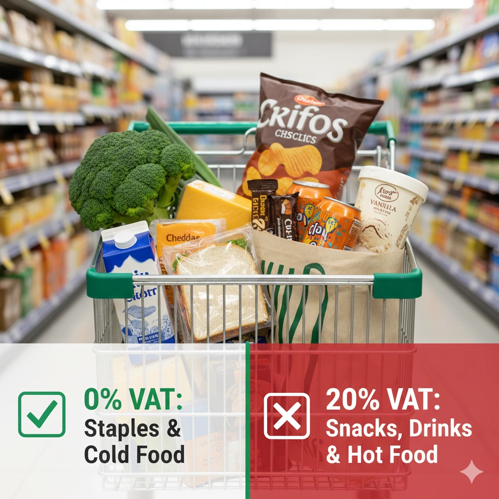 VAT on cold food vs VAT on hot food in the UK.