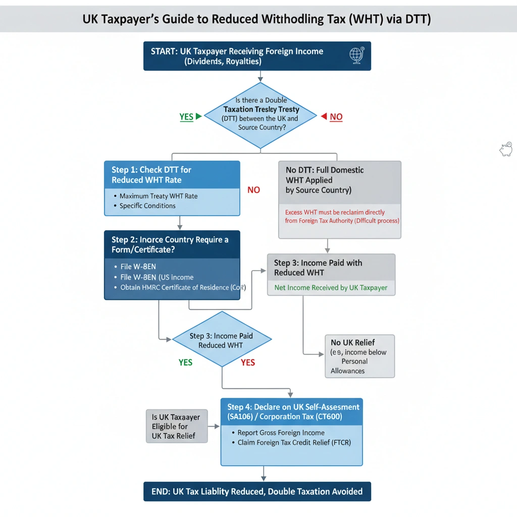 Reduced withholding tax via dtt in the UK.