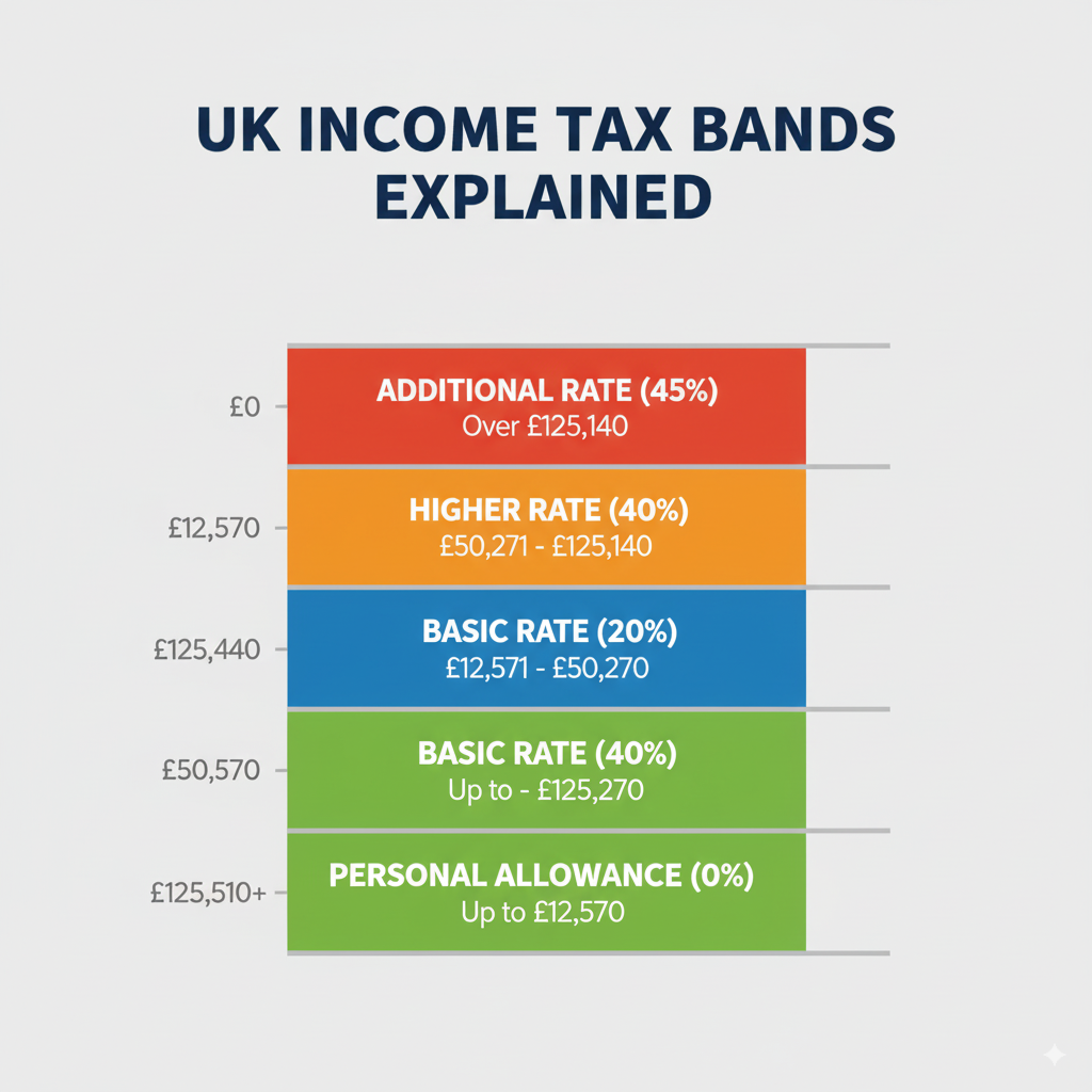 Income tax bands in UK for the year 2025