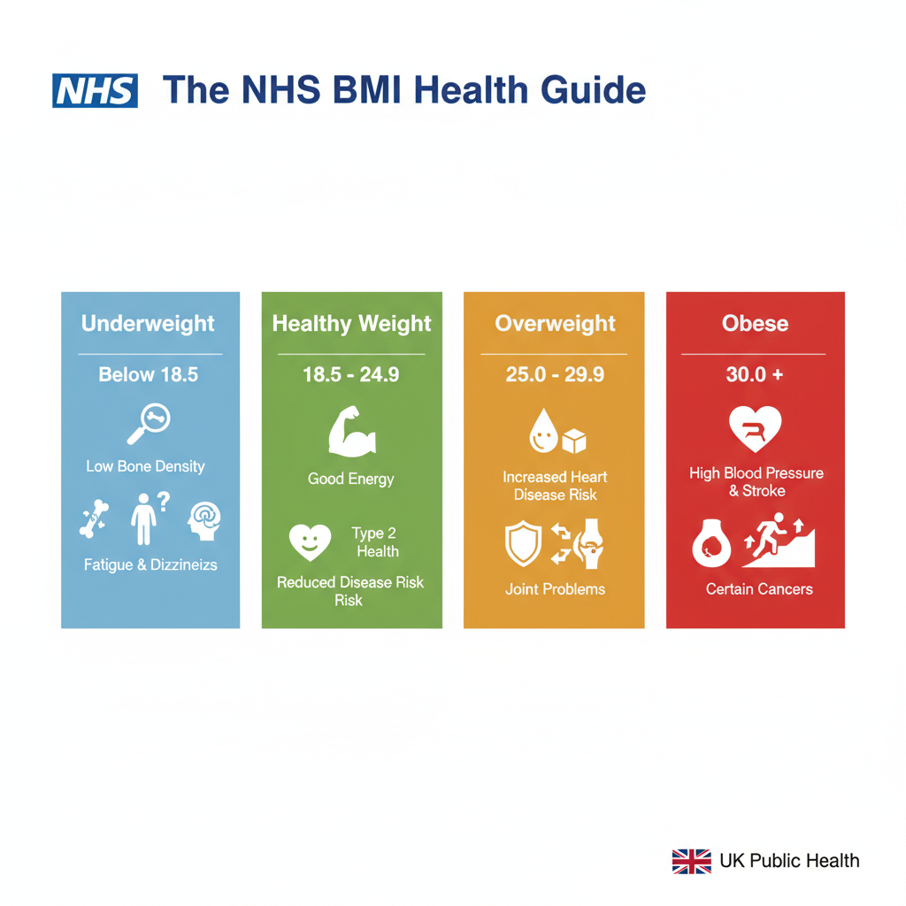 NHS BMI guide for adults and teenagers in the UK.