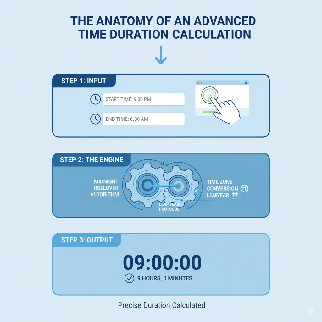 Anatomy of an advanced time duration calculator.