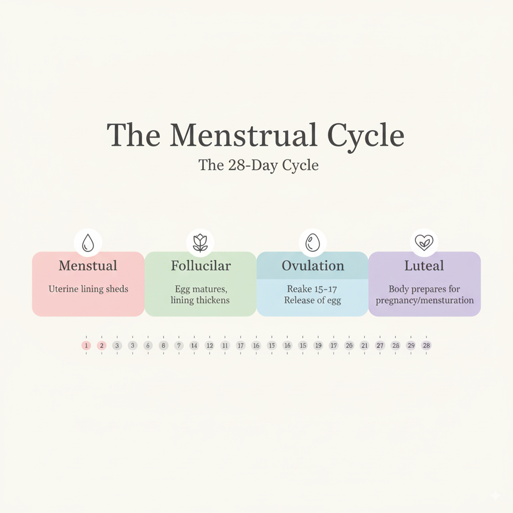 Menstual cycle for girls and women explained.