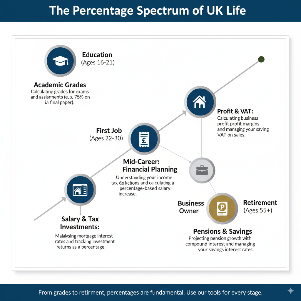 Percantage Spectrum of UK life explained.