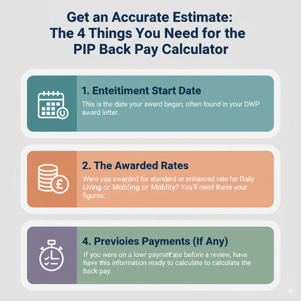 Requirements to use PIP back pay calculator UK.
