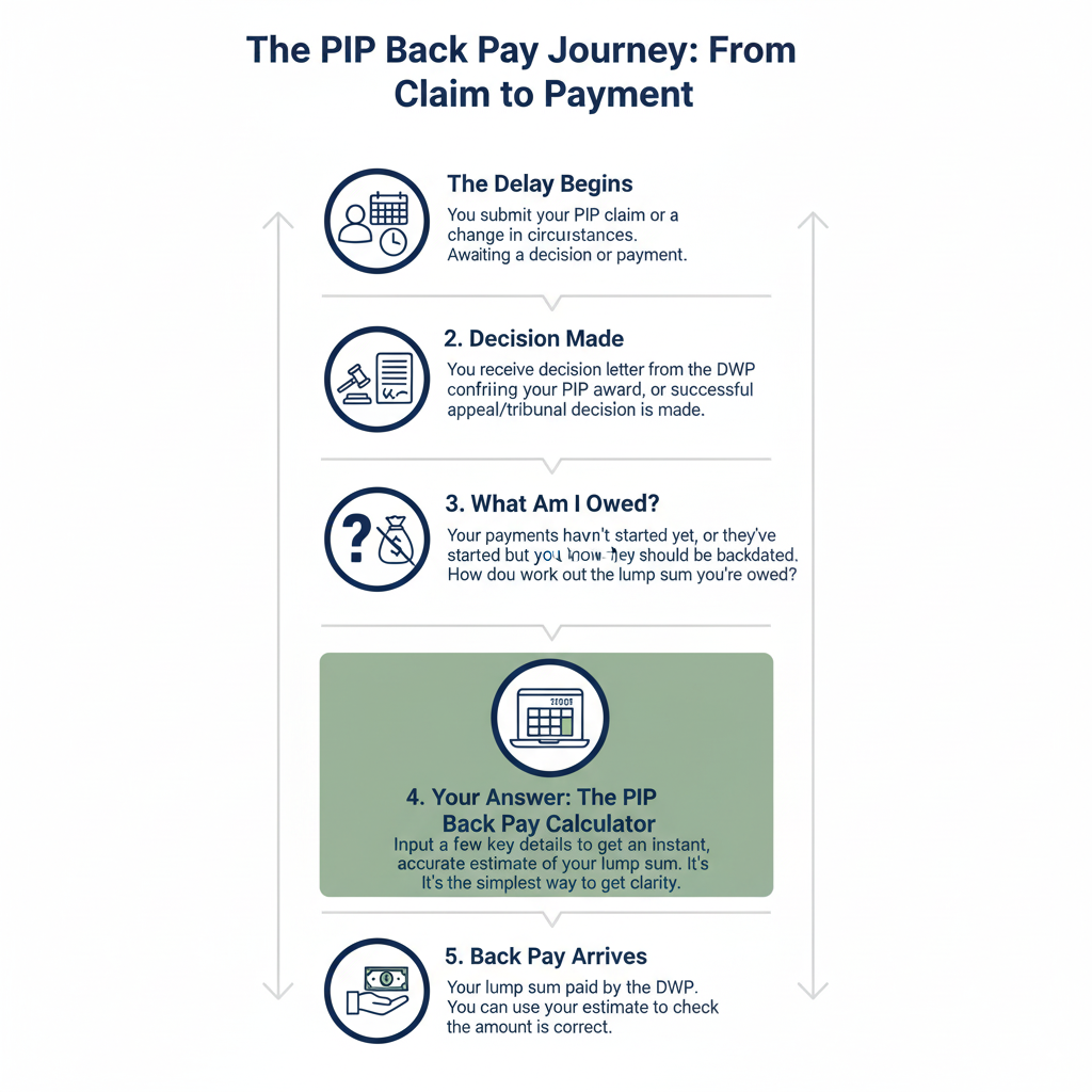 PIP back pay calculator journey in the UK for 2025.