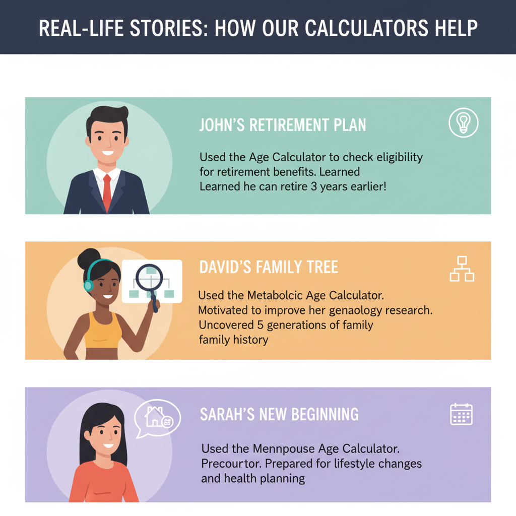 Real examples of how age calculator works.